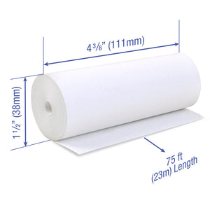 Thermal Paper 4 3/8 x 75 ft x 38mm CORELESS BPA Free 25 rolls